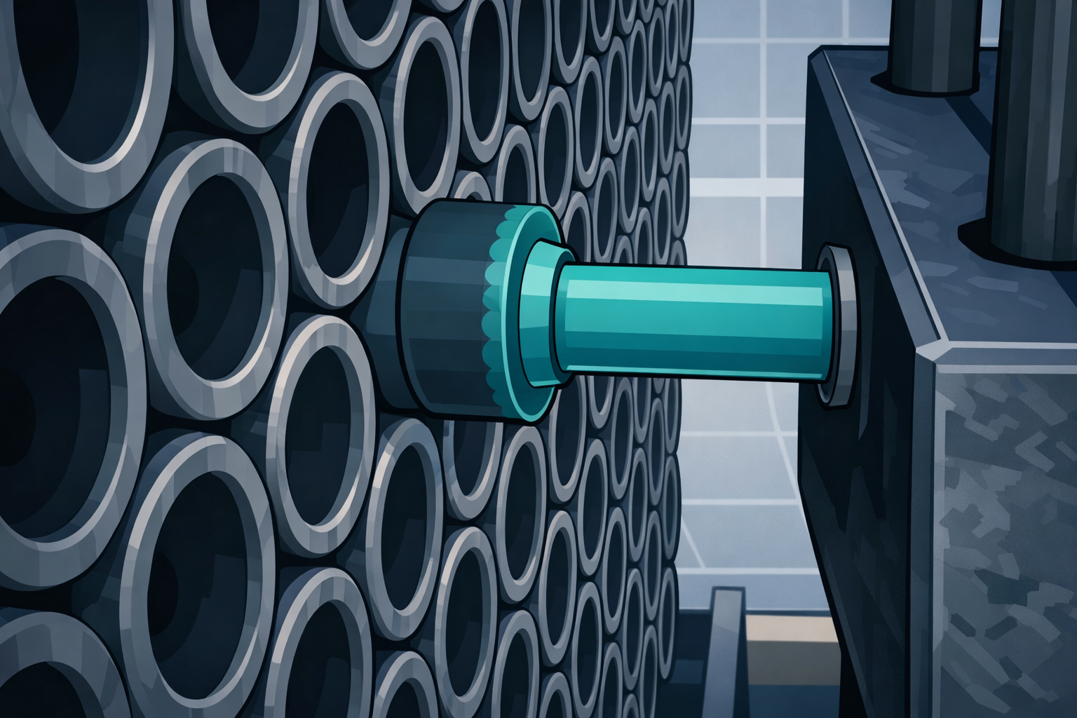 Illustration of shell and tube exchanger cleaning interface